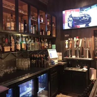 Small, social L-shaped bar