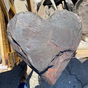 Stepping Stone- Natural stone and heart shaped