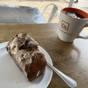 Peach Tahini bread and a cup of joe.