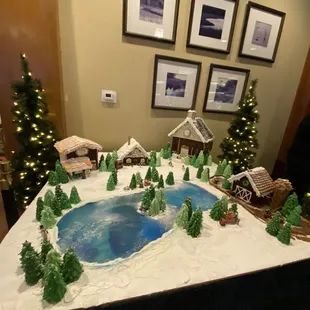 a model of a christmas village
