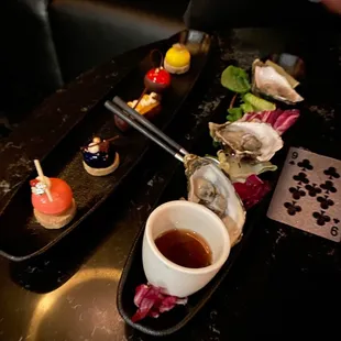 Five Dessert Plate and Oysters