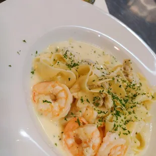 Shrimp &amp; Crab with house-made Saffron Pasta