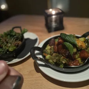 Chili garlic broccolini and Brussels sprouts