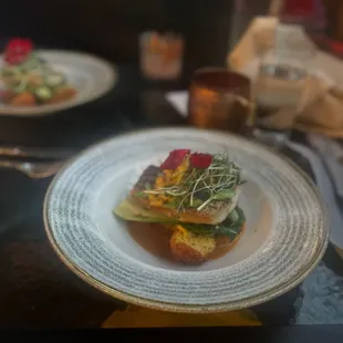 Sea bass!!!! and delicious specialty drinks!!!!