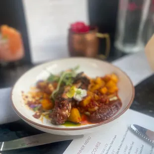 a plate of food on a table