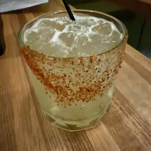 Aztec Margarita - I loved the subtle smokiness of the drink and and chili salt!
