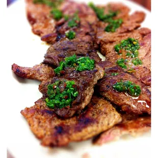Churrasco con salsa Chimichurri