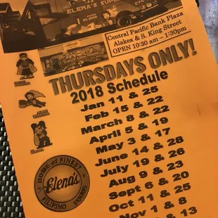 2018 Schedule