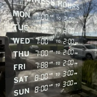Cafe Hours (the cafe is in the same building as the to go foods)