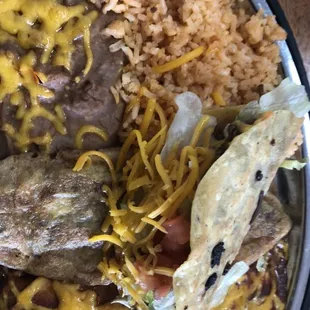 a plate of mexican food