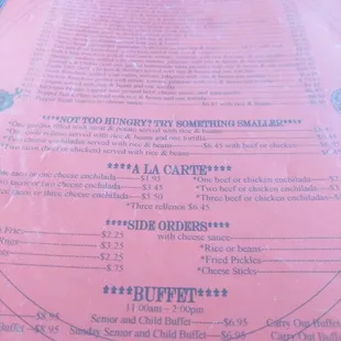 Quite an extensive menu we have here