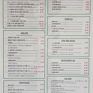 the menu