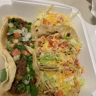 Al Pastor and chicken tacos