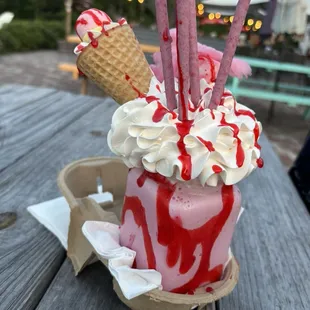 Strawberry milkshake $14