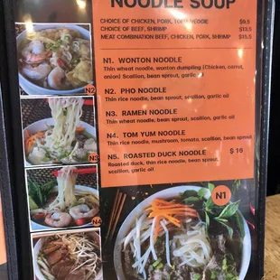 Noodle Soup menu
