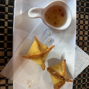 Crab Rangoon, we ate most of them before the pic