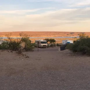 Elephant Butte Lake State Park, evening pic of some of the many Camping spots.