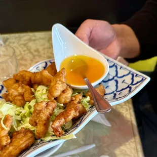 a person holding a plate of food