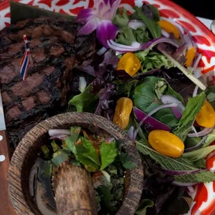 Rib eye, had a pretty good chared grill flavor.