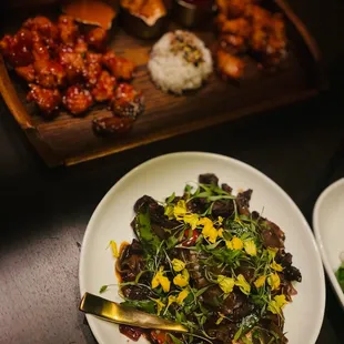 Korean fried chicken and drunken noodles