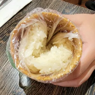 Sticky rice in a bamboo basket