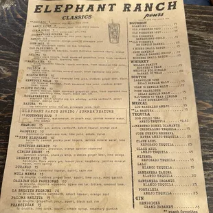The menu!
