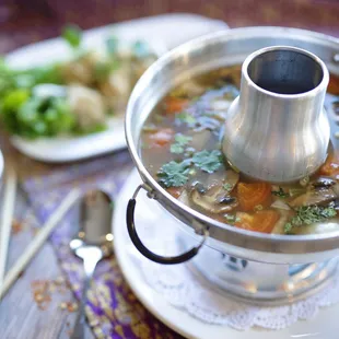 Tom Yum Koong ( Hot and Sour Shrimps soup )