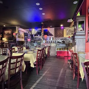 View of tables inside restaurant