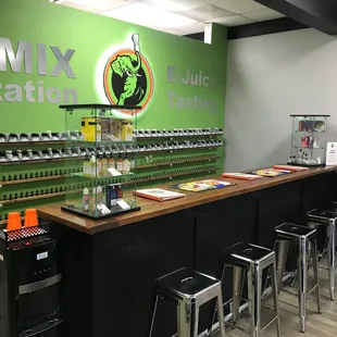 Tasting Bar.  All Juice is available to try before you buy.