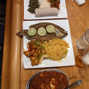 Fish tibs, lamb tibs, chicken stew