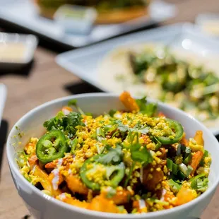 a bowl of food on a table