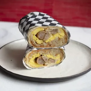 Sausage breakfast burrito