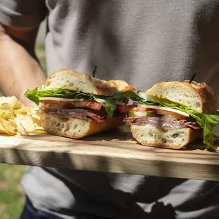 A salami sandwich from our sandwich counter.