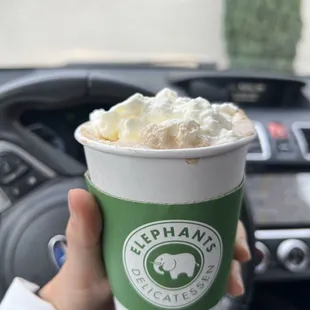 Peppermint Mocha Latte with whipped cream