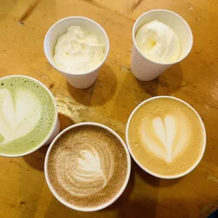 Mint Matcha  Peppermint Mocha Latte and Salted Caramel Latte
