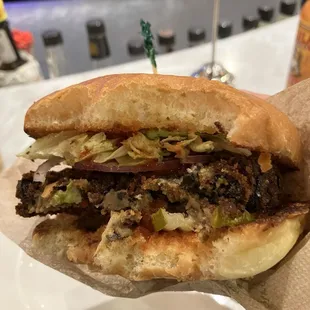 Black Bean Burger innards shot