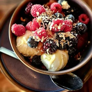 a bowl of fruit and nuts
