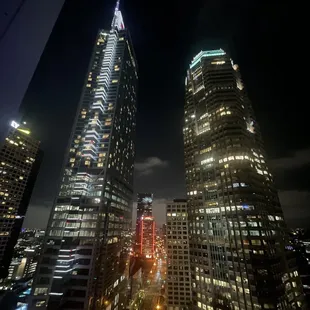 a view of a city at night