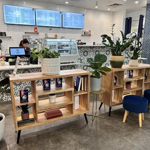 the interior of a coffee shop