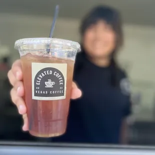 Ice tea with peach