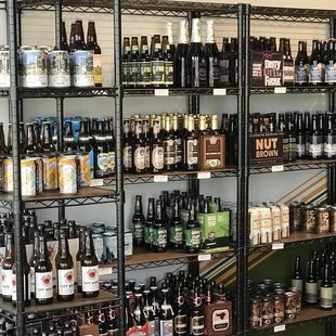 shelves of craft beer