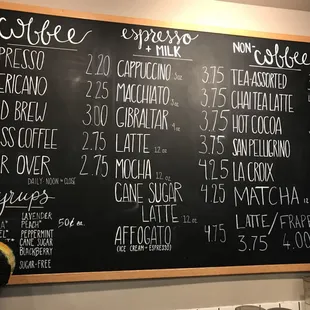 Regular menu