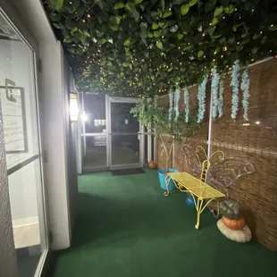 Outside entrance at night