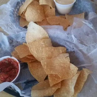 Taco tuesday chips &amp; salsa ($1.50) and chips &amp; queso ($2)