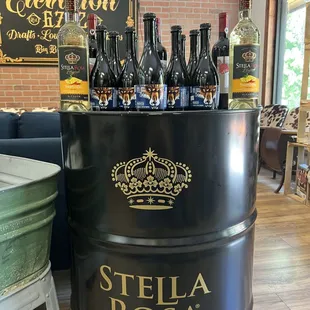 a barrel of stella rosa wine