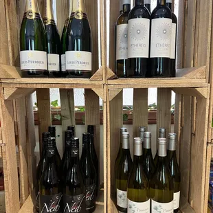 a display of bottles of wine