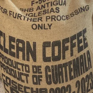 a bag of coffee