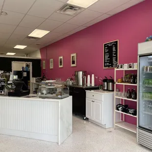 the interior of a coffee shop