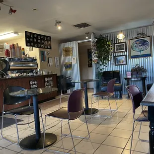 the interior of a coffee shop