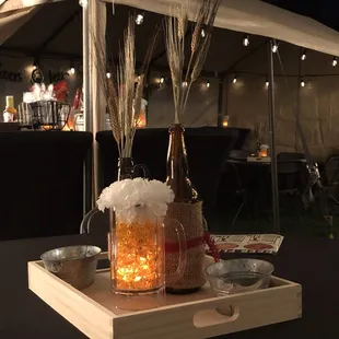 Beer themed centerpieces